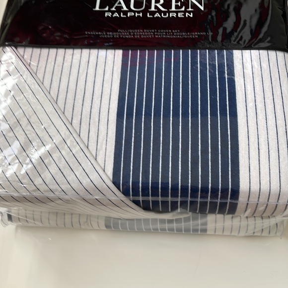 New Ralph Lauren Casey Navy Blue White Full Queen Duvet Cover Set. $300 - Picture 7 of 7